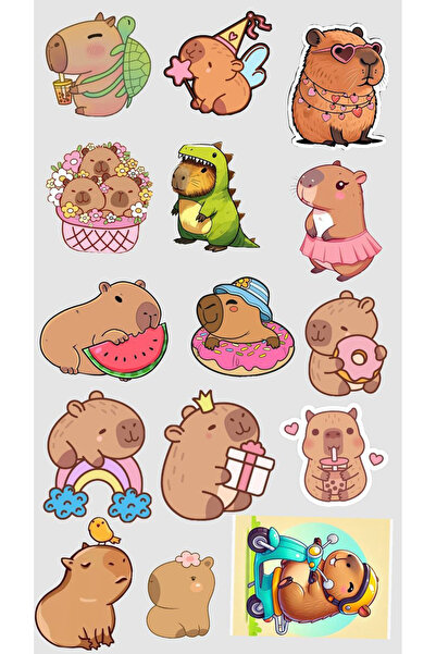 BK Design Capybara Sticker Capibara Etiket Kapibara Sticker Capibara Sticker ...