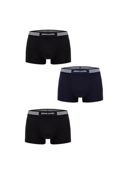 Pierre Cardin Ανδρικό Modal Μαύρο -Γκρι-Μπλε Σετ μπόξερ 3 τεμαχίων