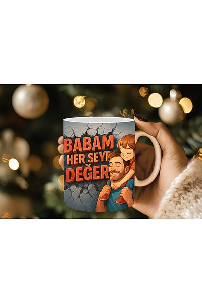 Evion 3D Printed Mug Cup Mug Porcelain Mug Special for Father's Day