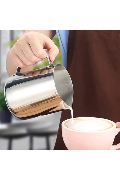ALMUFARREJ Milk and Coffee Frothing Cup Stainless Steel 900 ml