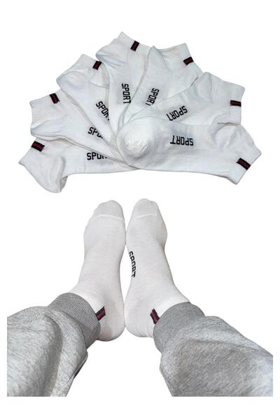 BYNDRSOCKS 7 Çift Erkek Patik Beyaz Pamuklu Çorap
