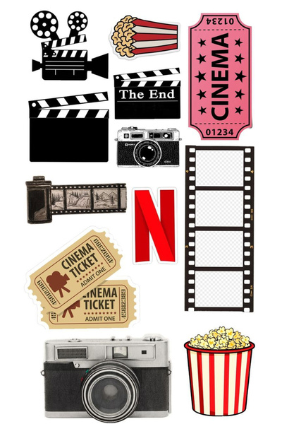 BK Design Sinema Sticker Telefon Laptop Notebook Tablet Defter Matara Stiker ...