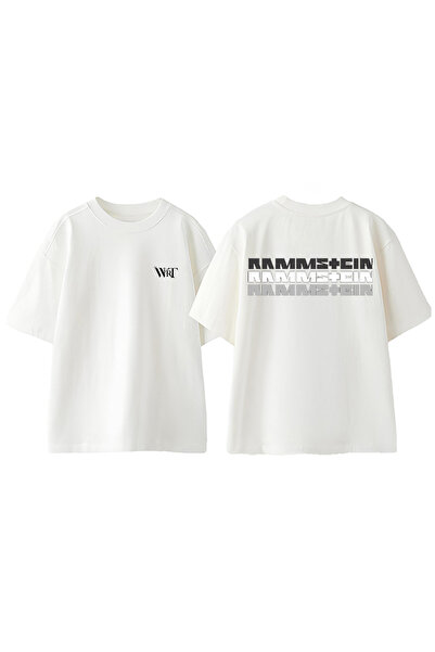 THEWERT Rammstein crni dizajn leđa Štampano Pamuk bela Oversize kroj T-shirt
