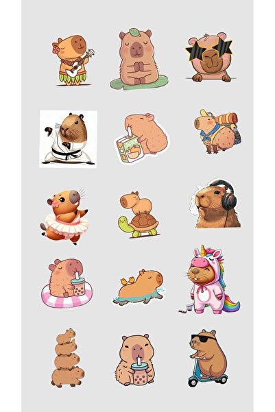 Buki'nin Atölyesi Autocolant Capybara Telefon Laptop Notebook Tabletă Caiet S...