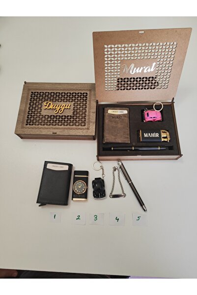 mrchediyesepeti Set Men's Charisma **Wallet**Lighter**Steel Tag**Vosvos Keychain**Pen**