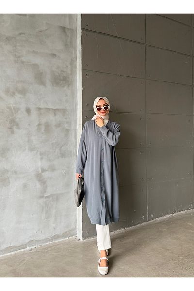 Aranlı tekstil Buttoned Standard Size Oversize Cap/Tunic