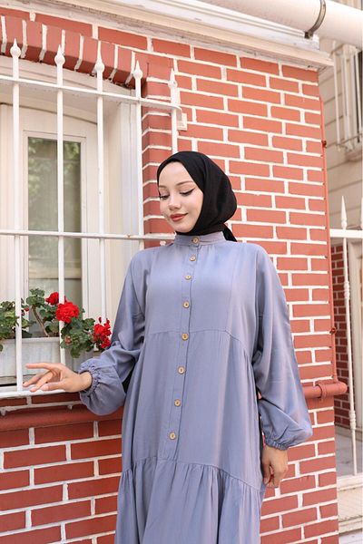 new ats Modest Dress - Gray - Basic