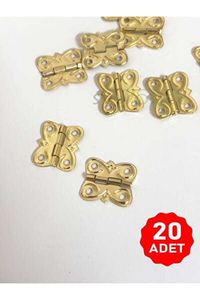 sywoods Eko Menteşe 20 Adet Sarı 20x18 mm Kutu ve Sandık Menteşesi Hobi Maket