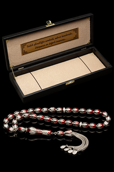 EHİNOS Sertifikalı Gümüş Tespih 6x9mm 49Gr Arpa Kesim