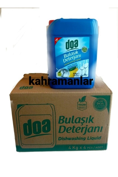 YEŞİLLİ STORE Doa sıvı bulaşık deterjan limon 1karton 4 bidon 4kg