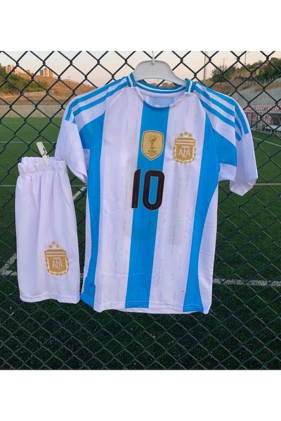 TETYS SEZON 2023-2024 ARGENTINA NUMĂRUL 10 MESSI 3 STELE COPILURI CAMPIONATUL LUMII DE FOTBAL SET DE 2