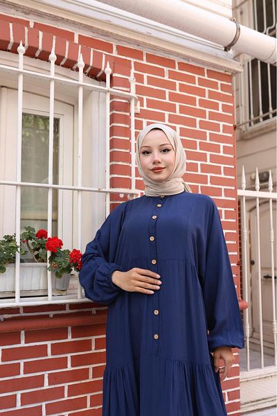 new ats Modest Dress - Dark blue - Basic