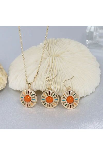 shop Three Pieces French Inspired Necklace-Earring Set
