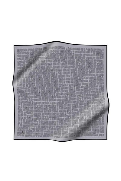 Vissona Twill Silk Φουλάρι Γκρι, Μαύρο