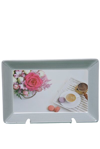 ELEVATION Elegant Printed Rectangular Serving Tray with Handles
