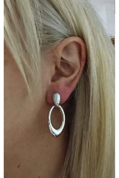 mos&more Silver Small Circle Stylish Earrings