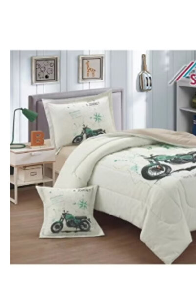 ROYAL ROSE 4-Piece Reversible Medium Fill Baby Duvet and Comforter Set with Fitted Sheet 170*230cm