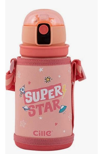 Obay 520ml Kids Strap Straw Cup,316 Stainless Steel Student Insulated Water Bottle