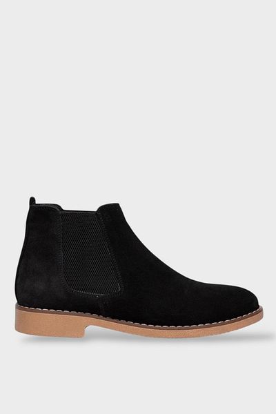 Liger Genuine Suede Men's Leather Boots - Black