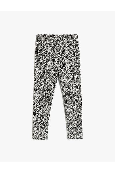 Koton Leggings Leopard Printed Elastic Waist