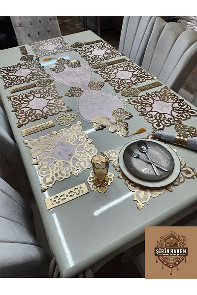 Şirin Hanem Şirin Hanem Velvet Dinner Set Gold