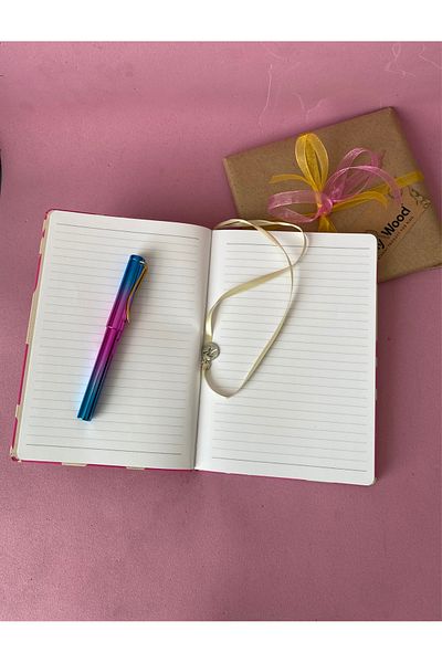 tiny wood Patterned A5 Ruled Notebook – 96 Sheets Gift Notebook with Hard Cover