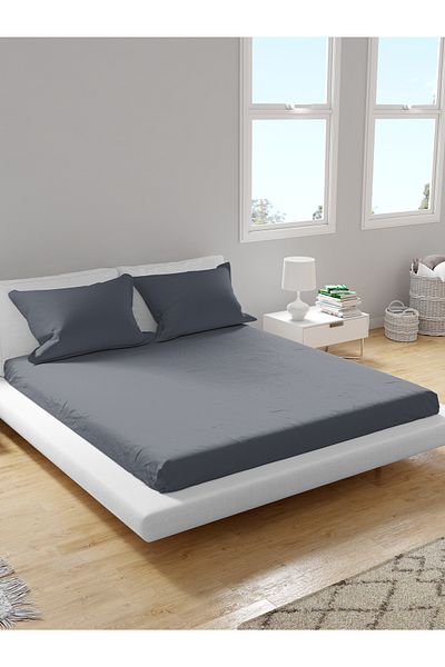 femmhome Premium 100% Cotton Akfil Fitted Sheet Set Single/Double/Twin (90/100/120/160/180) Flat Colors A-G