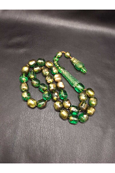 Han Ticarethane Mărgele de rugăciune din chihlimbar cu model de culoare aur v...