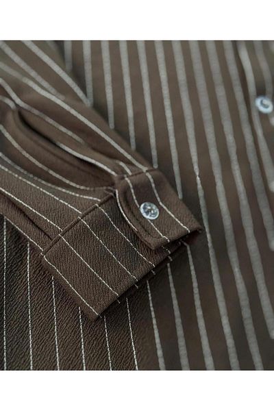 NewCabin Premium Crepe Fabric Stripe Detailed Unisex Shirt and Pants Set