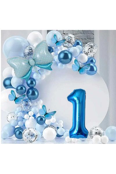 CANSIN 1 Year Old Blue Bow Chain Set