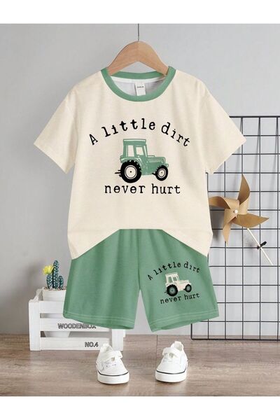 VESTIR BIEN Set pentru copii din bumbac 100% cu imprimeu A Little Dirt, cu br...