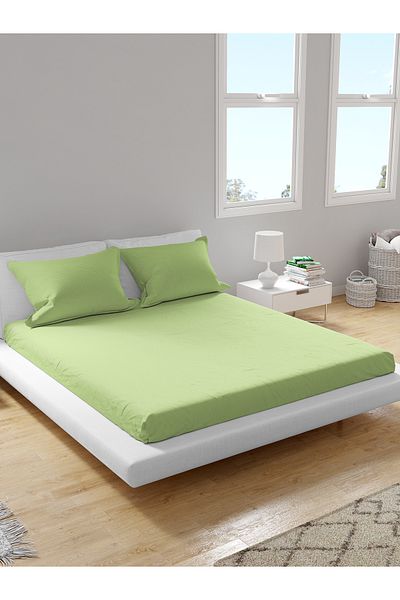 femmhome Premium 100% Cotton Akfil Fitted Sheet Set Single/Double/Twin (90/100/120/160/180) Flat Colors A-G