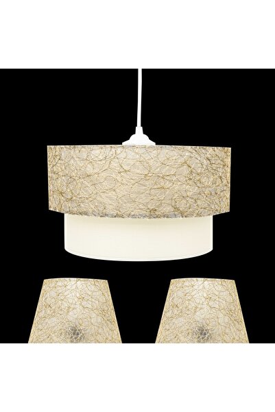 Pelbi Life Altın İpli Yatak Odası Abajur ve Avize Seti