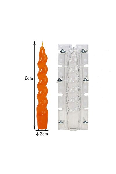 DEPPOSITE Polikarbon Mum Kalıbı Şamdanlık Spiral Burgulu Uzun Kalıbı 18 CM