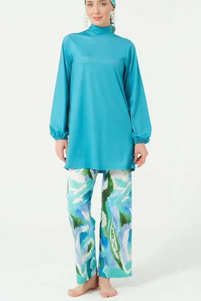 Bordomix Morena Patterned Hijab Swimsuit 4047
