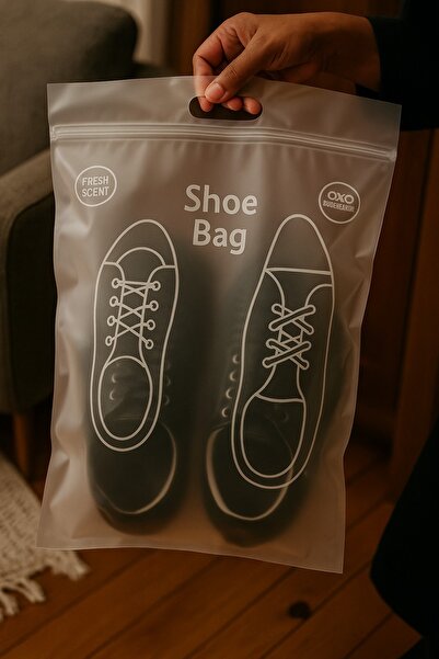 Dekals 6 Adet Kilitli Ayakkabı Saklama ve Taşıma Poşeti 45x51 cm