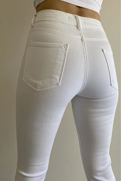 LİMABEL Γυναικείο τζιν παντελόνι με εξαιρετικά ψηλόμεσο Cadiz White Flare