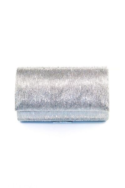 KEEBA The Fabric with the Laser Waves. Silver Evening Dress Bag. Women's Evening Dress Bag Evening Dress Bag Silver. Gray Invitation Wedding Bag