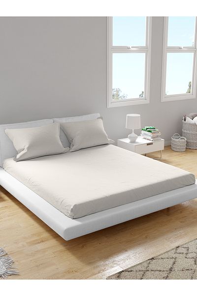 femmhome Premium 100% Cotton Akfil Fitted Sheet Set Single/Double/Twin (90/100/120/160/180) Flat Colors A-G