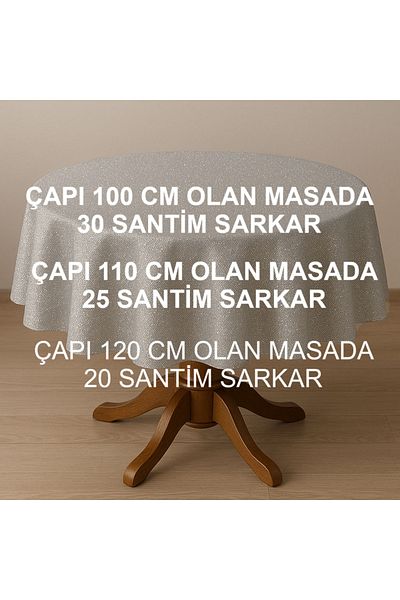 Zeren Home Polyester Linen Carefree Glitter Round Table Cloth 160cm