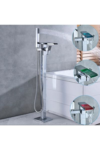 Blackswan Design Baterie cada Free standing, Blackswan, Tip Cascada cu LED M63, model crom lucios, dimensiune 98 cm