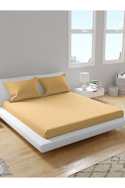 femmhome Premium 100% Cotton Akfil Fitted Sheet Set Single/Double/Twin (90/100/120/160/180) Flat Colors H-M