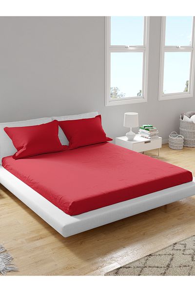 femmhome Premium 100% Cotton Akfil Fitted Sheet Set Single/Double/Twin (90/100/120/160/180) Flat Colors H-M