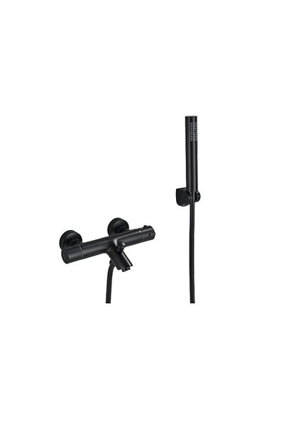 Blackswan Design Baterie cada, Blackswan, Tip M88, model negru mat cu termostat, dimensiune 26.7 cm