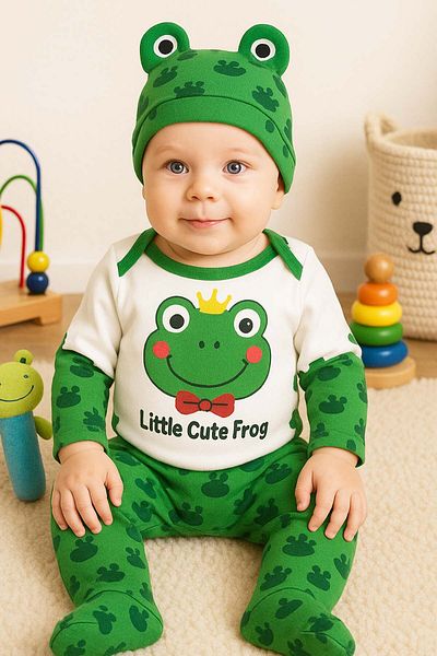 MYZİ STORE Baby Newborn Boy/Girl 100% Cotton 3-Piece Bodysuit Set