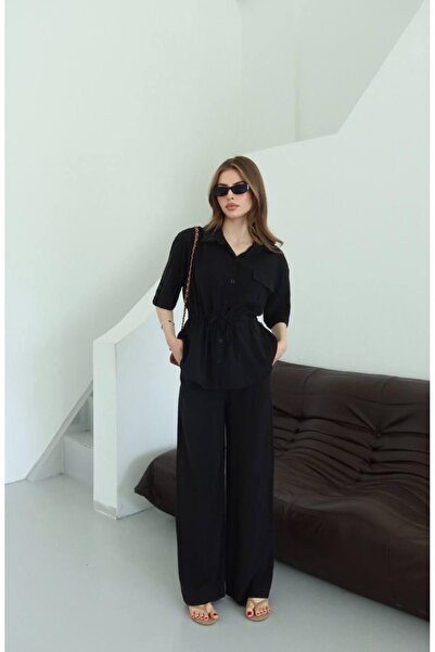 Ekim Store Beli Büzgülü Gömlek Pantolon Takım