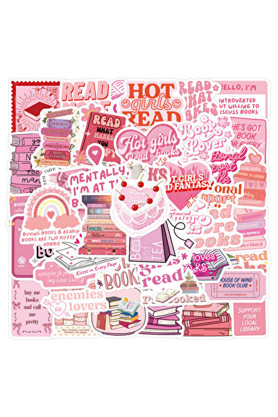 Choice1 X382-60PCS 60Pcs/Set New Pink Bookish Reading Stickers Kids DIY Lapto...