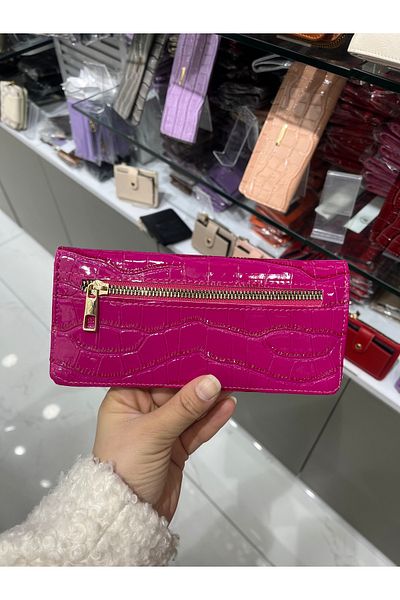 essacraft Embossed Crocodile Patterned Patent Leather Wallet