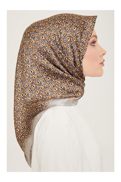 Armine Μεταξωτό Φουλάρι Sura 9134D (S ) 90 x 90 Γκρι - 38