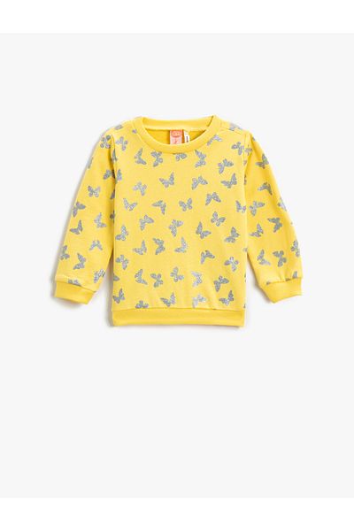 Koton Butterfly Printed Sweatshirt Cotton